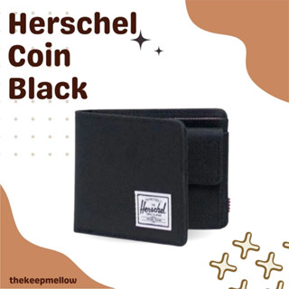 ✅พร้อมส่ง กระเป๋าสตางค์ Herschel Roy PL+Coin Wallet - Black Canvas (มีช่องใส่เหรียญ)