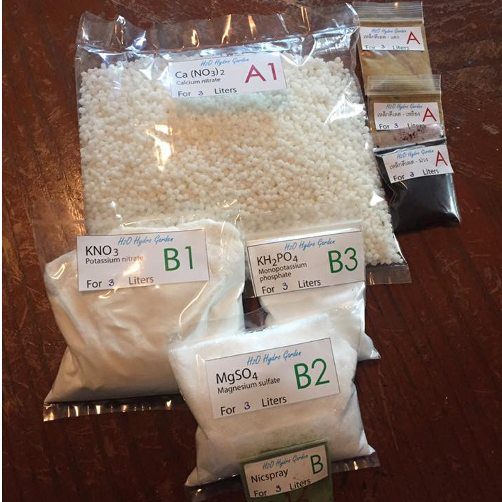 ปุ๋ยเอบี ab ผักไฮโดรโปนิกส์ 3 ลิตร ปุ๋ย ab เอบี ปุ๋ยไฮโดร ปุ๋ยไฮโดรโปนิกส์ ปุ๋ยabแบบแห้ง ชนิดผง ปุ๋ย