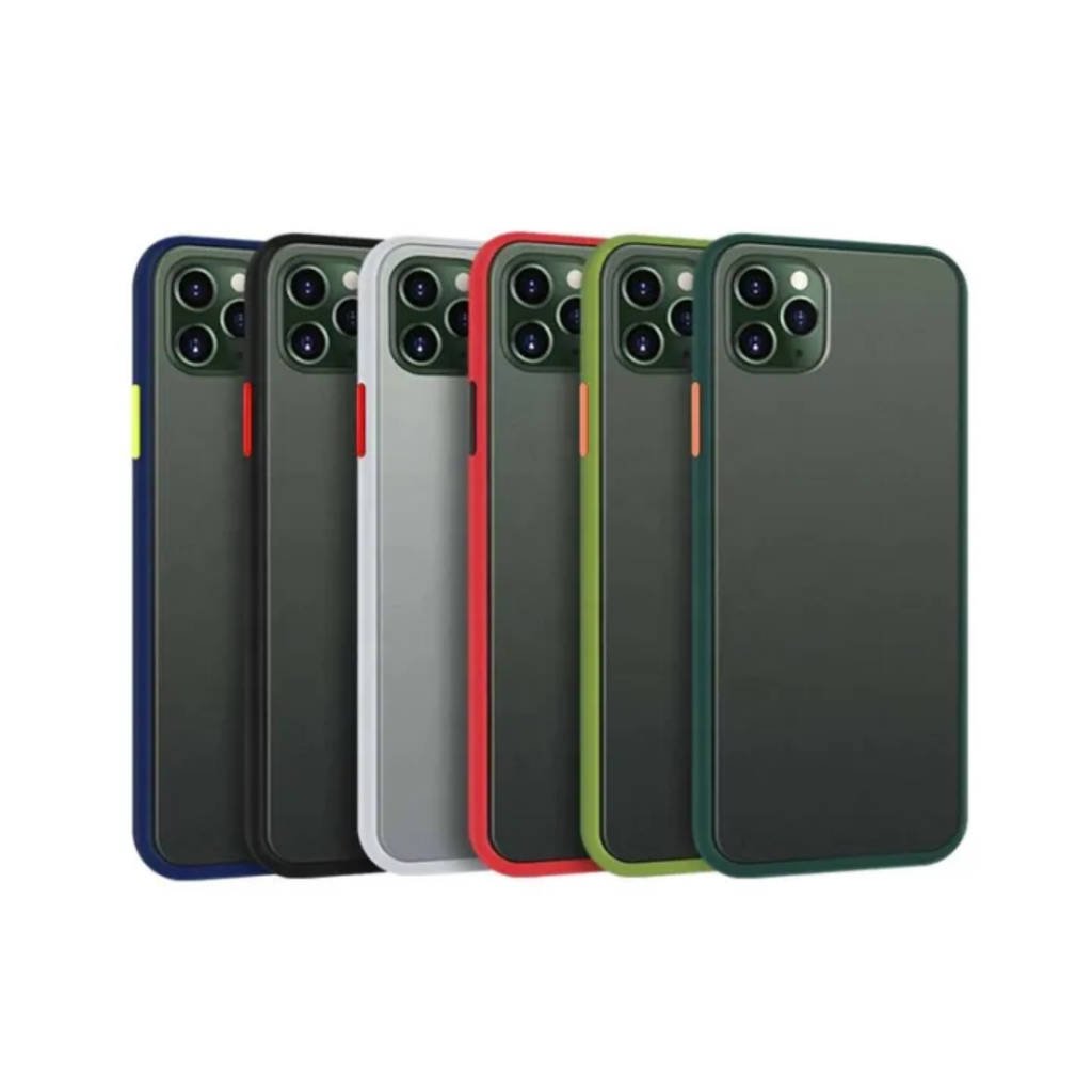 เคสไอโฟน 12, 12 Mini, 12 Pro, 12 Pro Max เคสไอโฟน หลังด้าน ขอบสี กันกระแทก