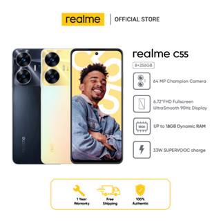 realme C55(8+256) หน่วยความจำใหญ่ถึง 16GB (Dynamic RAM) หน้าจอ6.72นิ้ว กล้อง 64 MP ชารจ์เร็ว SUPERVOOC 33W