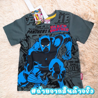 เสื้อยืด Marvel ลิขสิทธิ์แท้ / black panther พื้นสีเทา