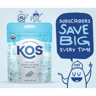 KOS USDA Organic Blue Spirulina Powder, Phycocyanin - Vegan Algae Superfood - Natural Food Coloring for Smoothies &amp; Prot