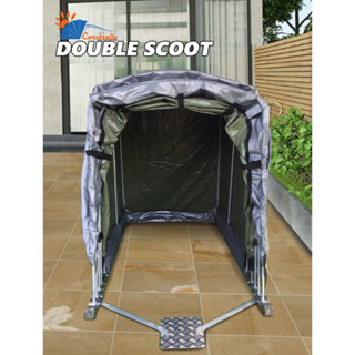 โรงจอดรถมอเตอร์ไซค์พับเก็บได้ CARSBRELLA รุ่น DOUBLE SCOOT สำหรับจอดรถมอเตอร์ไซค์ ผ้า ,UV หนา 0.5 mm กันแดดกันน้ำ