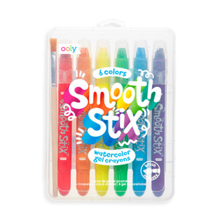 สีเทียนเด็กปลอดสารพิษ 6 สี Smooth Stix ระบายน้ำได้สีสดใสน่ารัก แบรนด์ ooly