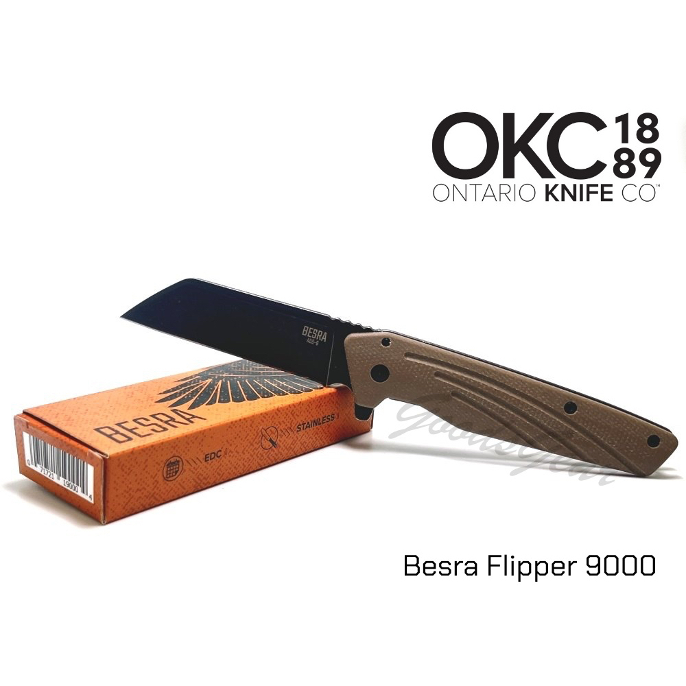 มีดพับใบตัด Ontario Besra Flipper Titanium Handles - 9000