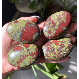 1 Pc Randomly Pick Dragon Blood Jasper Crystal Palmstone | Natural Tumbles and Polished Palm Stone | Metaphysical Home