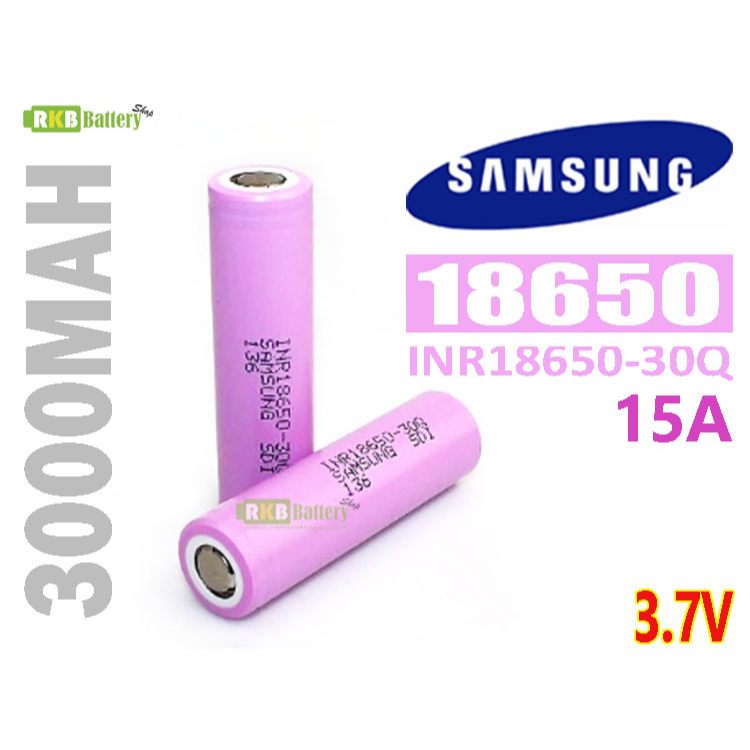 [พร้อมส่ง] Samsung INR18650-30Q 3000mAh 15A 3.7v Rechargeable Li-ion Battery ถ่านชาร์จ แบตเตอรี่ลิเธียมของแท้