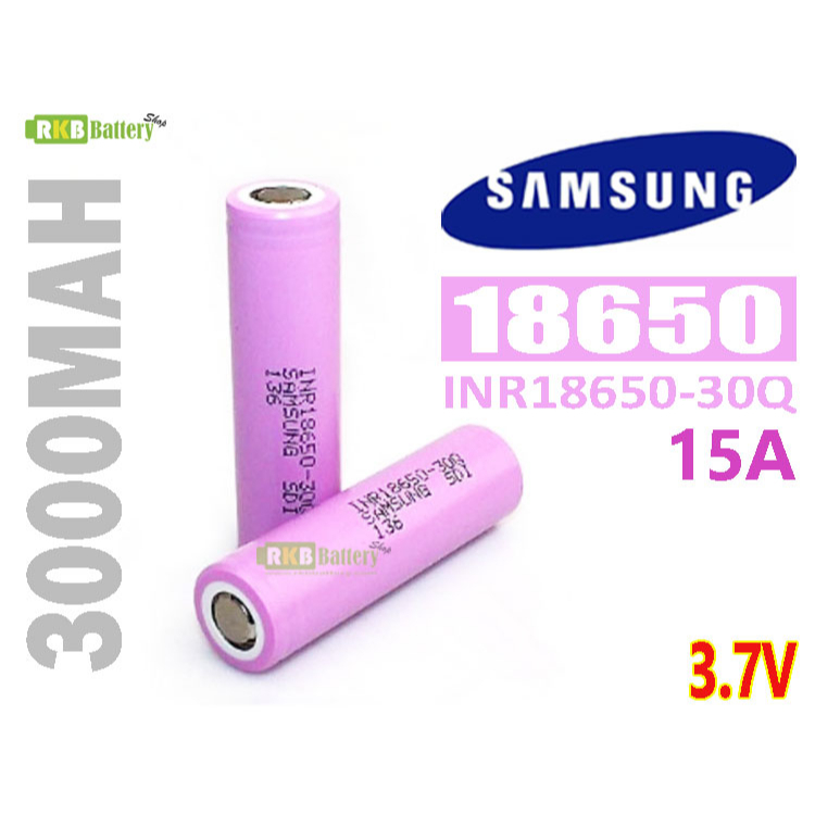 [พร้อมส่ง] Samsung INR18650-30Q 3000mAh 15A 3.7v Rechargeable Li-ion Battery ถ่านชาร์จ แบตเตอรี่ลิเธ