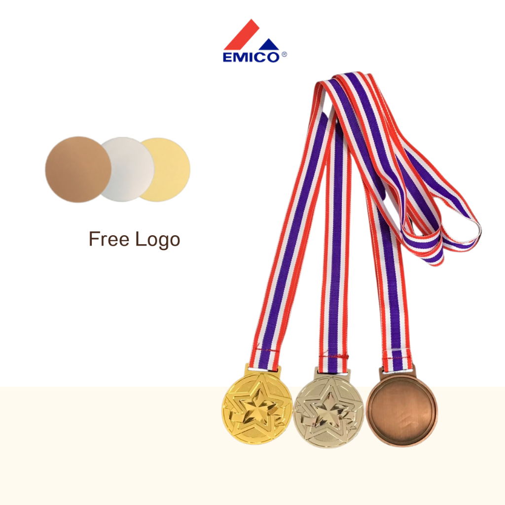 🔥ของแถมฟรี🔥 ถูกที่สุด🔥 เหรียญดาว เหรียญรางวัล รางวัลยอดเยี่ยม ของที่ระลึก พร้อมสายธงชาติ ติดโลโก้ พร้อมส่ง 3 สี ส่งไว - รูปที่ 2