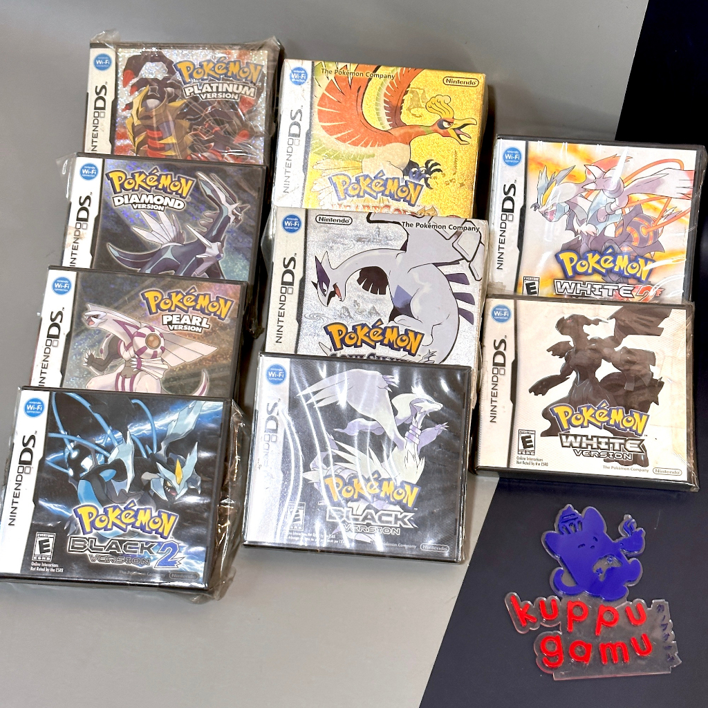 ตลับเกม Pokemon DS ภาคภาษาอังกฤษ ของแท้ หายาก Soul Silver Heart Gold Pearl Diamond Black White Platinum มือสอง สภาพดี