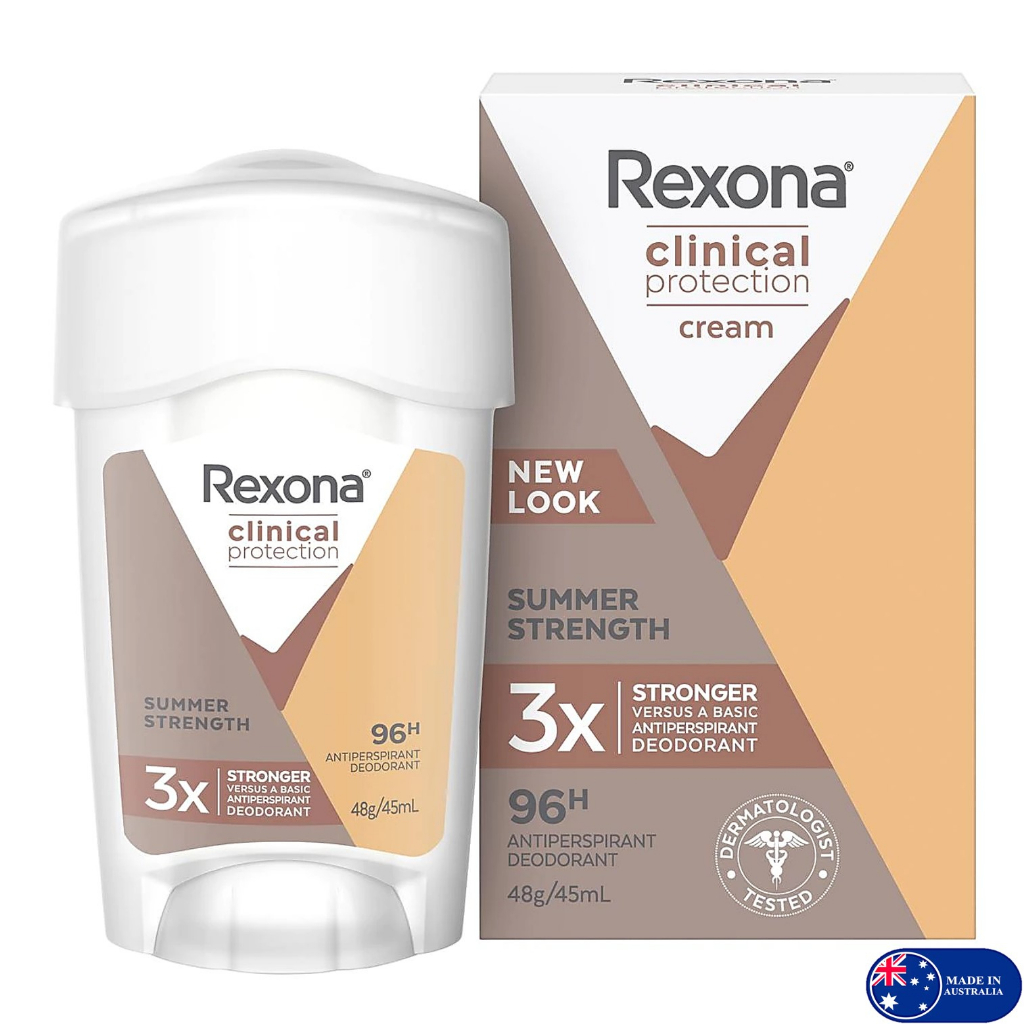Rexona Women Clinical Antiperspirant Deodorant Summer Strength 45ml ผลิตภัณฑ์ระงับกลิ่นใต้วงแขนแบบแท