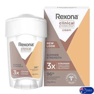 Rexona Women Clinical Antiperspirant Deodorant Summer Strength 45ml ผลิตภัณฑ์ระงับกลิ่นใต้วงแขนแบบแท่งสติ๊กสูตรพิเศษ