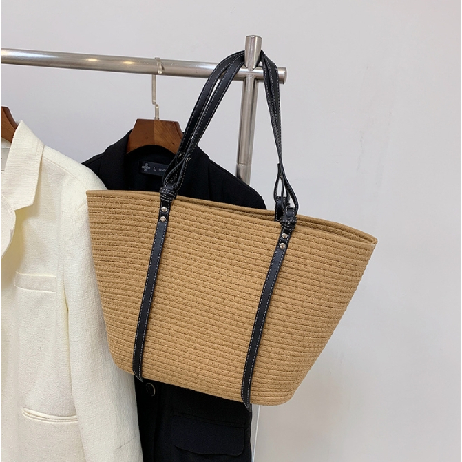 กระเป๋าสาน Riley (A335) กระเป๋าสะพายข้าง แบบถือ - รูปที่ 5