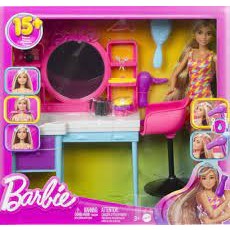 Barbie Totally Hair Playset - Doll Salon บาร์บี้ รุ่นโททอลลี่แฮร์ ซาลอนพร้อมแอกเซสซอรีและตุ๊กตา  รุ่น HKV00