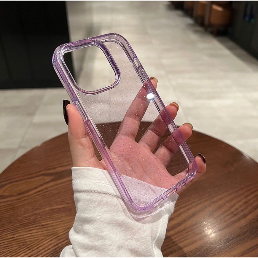 [i18] ส่งด่วน C232 กากเพชรสีม่วง กากเพชรNEW เคสไอโฟน กันกระแทก เคสใส สำหรับ Iphone 11-18Promax