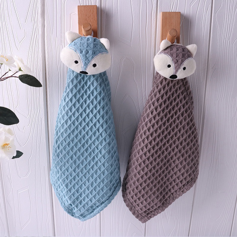 ShopAt.Two ผ้าเช็ดมือวาฟเฟิล ผ้าเช็ดมือแบบแขวน ลายการ์ตูน [NP-7138-40]