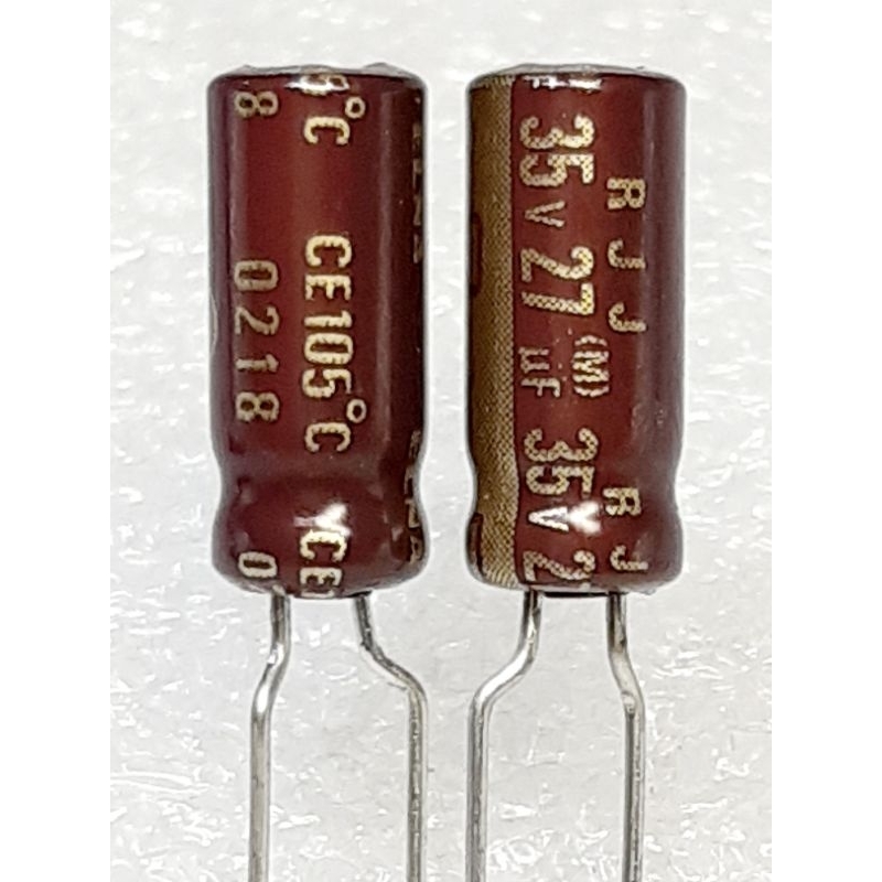 Elna RJJ 27uf 35v (ราคา10ตัว) capacitor ตัวเก็บประจุ คาปาซิเตอร์