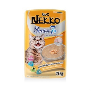 Nekko Senior สูตรแมวสูงวัย7+ รสทูน่าครีมมี่แซลมอน 12ซอง