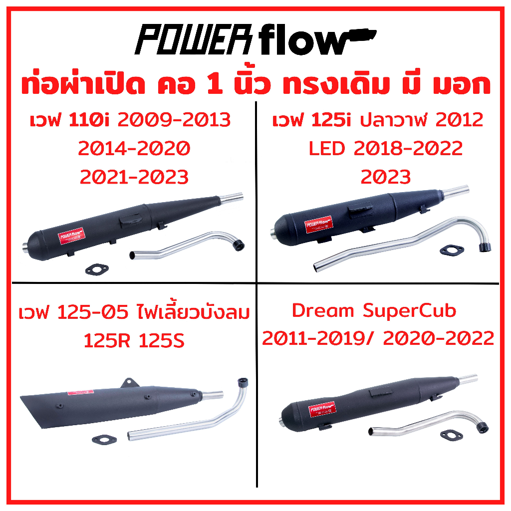 ท่อผ่าดัง ผ่าเปิด ท่อเวฟ ท่อผ่า เวฟ110i ปลาวาฬ 125i LED 2023 125-05  ดรีม ซุปเปอร์คัพ มีมอก ไส้ตะแกรง คอ 25 ทรงเดิม