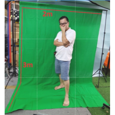 Photography Green Screen ผ้าฉากถ่ายภาพ สตูดิโอถ่ายภาพ ฉากหลัง ฉากถ่ายรูป 2*2m Background Stand Kit 4 คลิป&1 กระเป๋า