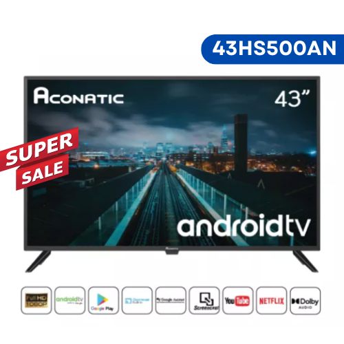 แอนดรอยทีวี 43 นิ้ว[2022 New Android TV] Aconatic LED Android TV 11.0 FHD แอลอีดี รุ่น 43HS500AN (รับประกัน 3 ปี)