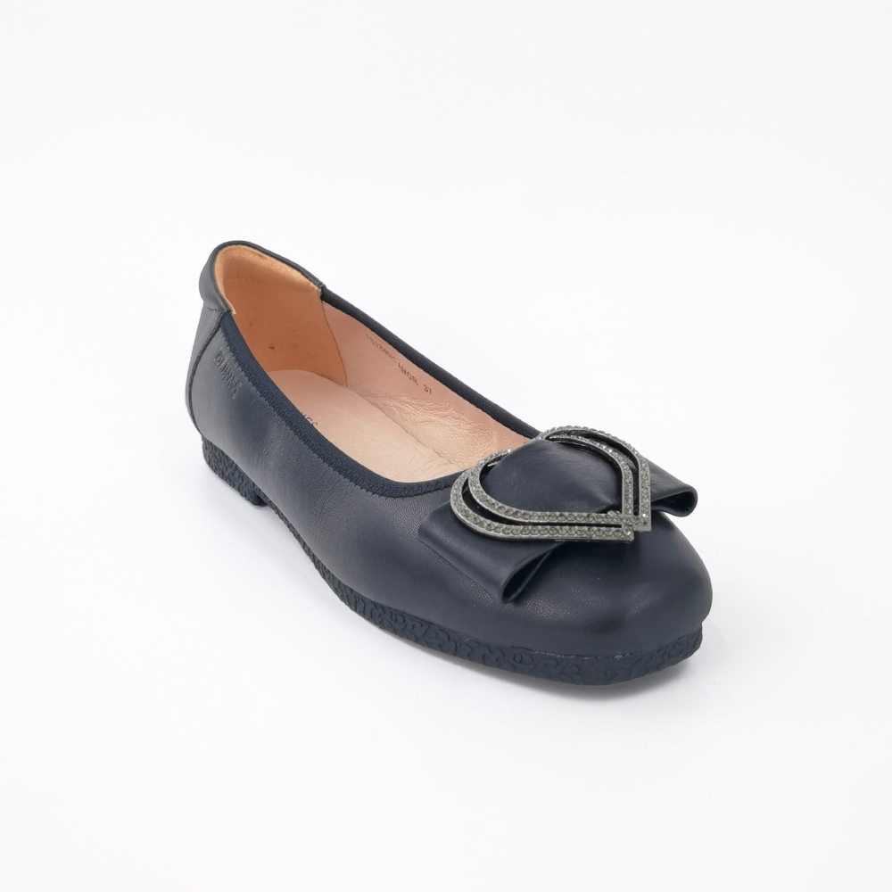 ST.JAMES รองเท้าหนังแท้/รองเท้าส้นแบน ส้น 1.7 CM. รุ่น AMOR สี BLACK | รองเท้าคัชชู ผู้หญิง