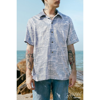 Simple&amp;Raw - เสื้อเชิ้ต BH746 BlueHawaii Shirts (Blue)