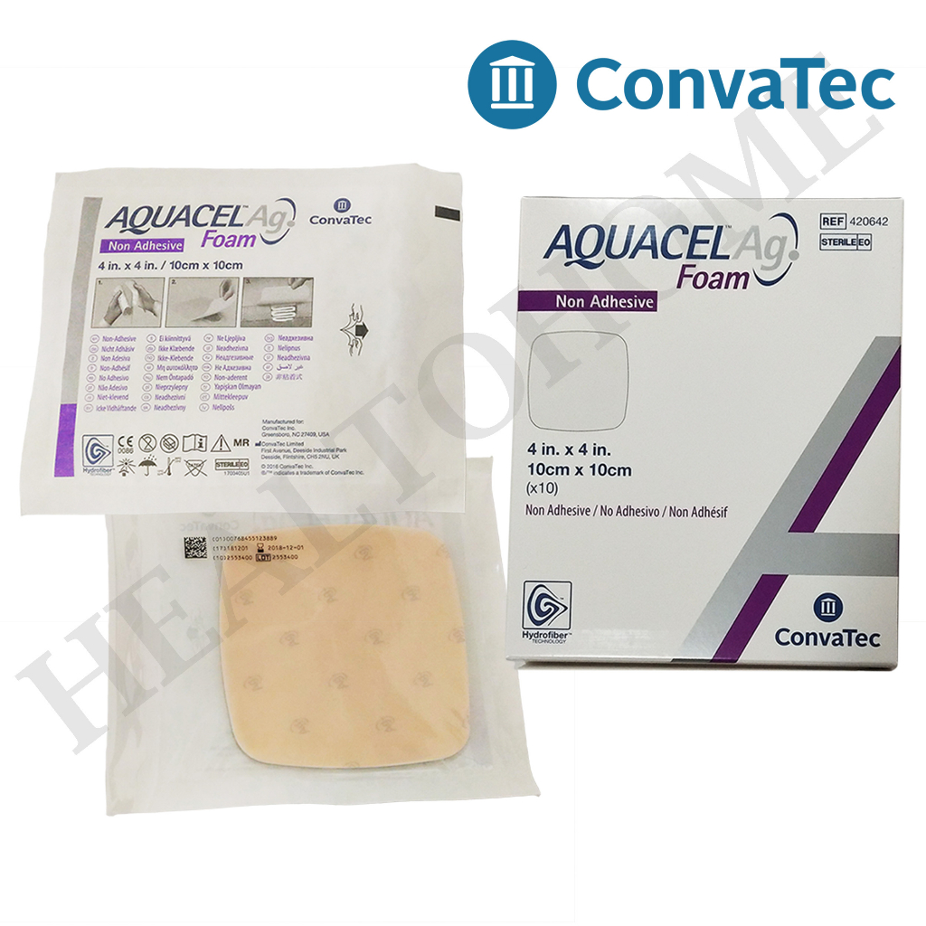 Aquacel Ag Foam Non-adhesive แผ่นแปะแผลกดทับ 10x10 ซม. (1 แผ่น)