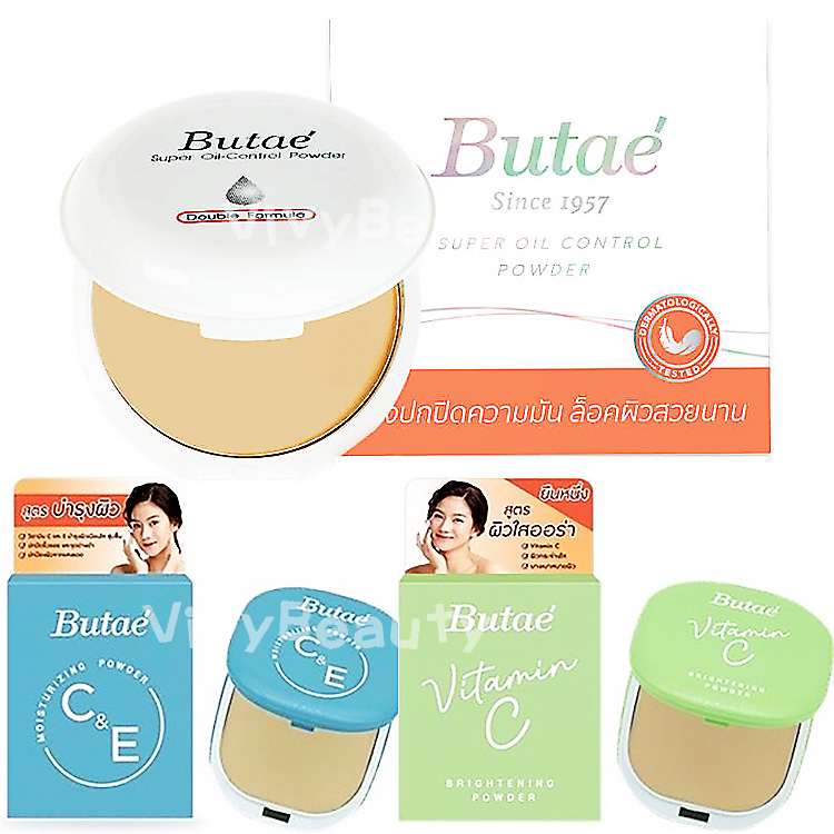 แป้งบูเต้ Butae Super Oil-Control Powder Double Formula แป้งตลับอัดแข็งบูเต้  C&E Vitamin C บูเต้ แป