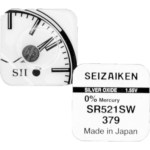 ถ่านนาฬิกา SEIZAIKEN Seiko 379/SR521SW  1.55V ของแท้ จำหน่ายแบ่งขายเป็นเม็ด