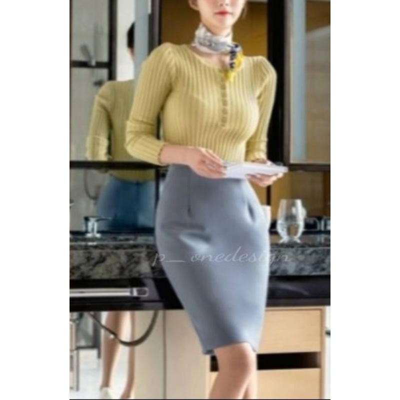 กระโปรงดินสอผ้าโรเซฟ SS-3XL