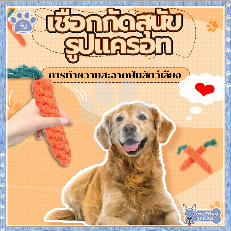 แครอทเชือก เชือกกัดสุนัข ช่วยขัดฟัน,ทำความสะอาดฟันกราม เชือกกัด ช่วยคลายเครียด ขัดฟัน ปลอดภัยไร้สารพิษ แข็งแรง ทนทาน