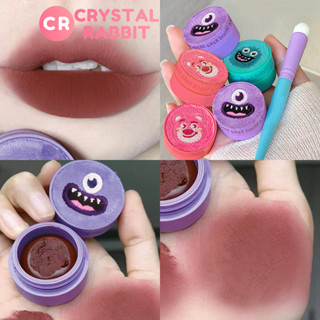 CRYSTAL RABBIT สตรอเบอร์รี่แบร์/ซัลลิแวน ลิปสติกให้ความชุ่มชื้นขนยาว ลิปสติกกำมะหยี่กันน้ำและติดทน