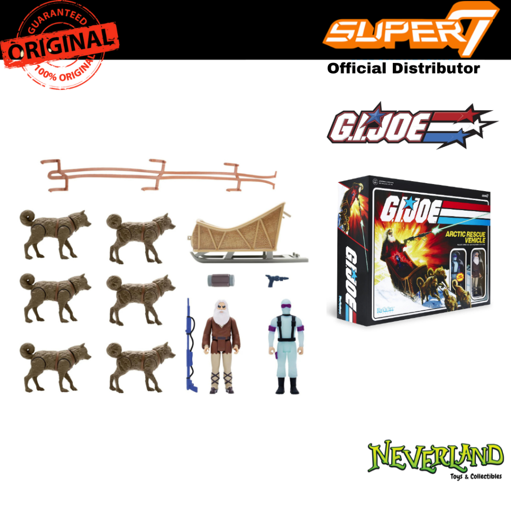 Super7 G.I. Joe Arctic Rescue Vehicle Snake Eyes & Blind Woodsman Reaction Figure Set