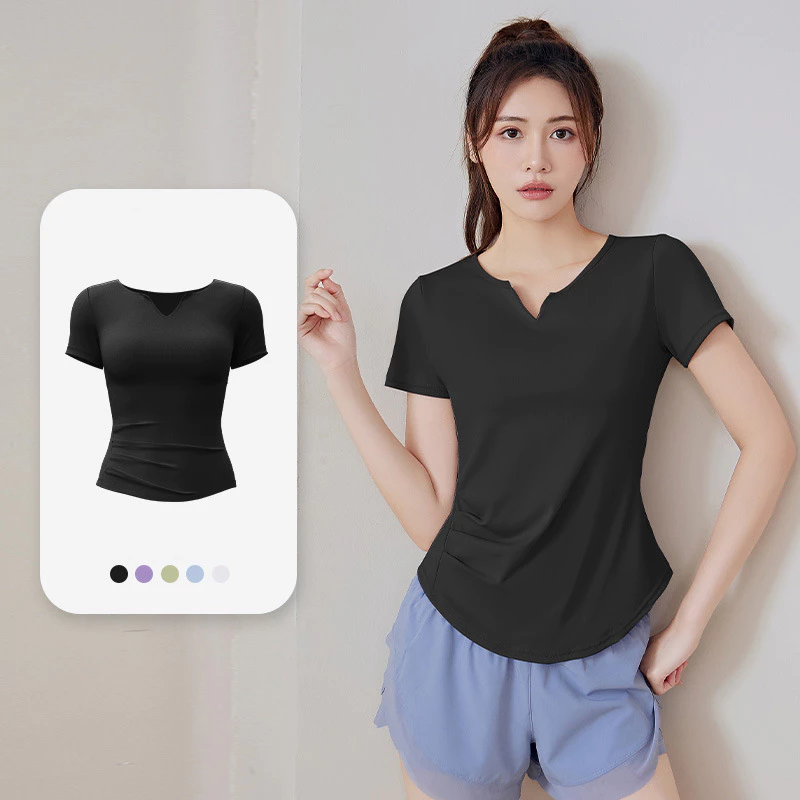 MVP Sport เสื้อยืดคอวีแขนสั้น ผู้หญิง ระบายอากาศ โยคะ thumbnail 5