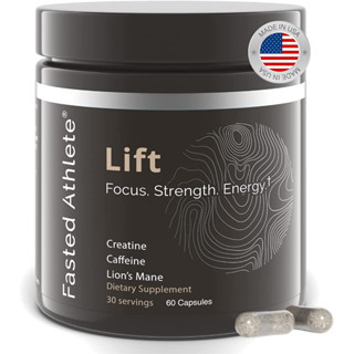 Fasted Athlete – Lift – Daily Energy Supplement, Organic Lion’s Mane Mushroom for Focus and Boosted Cognition + Creatine