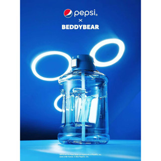 BeddyBearXPepsi กระติกน้ำใส ไตรตัน ขนาดใหญ่ 2.6 ลิตร ฝาล็อคใช้งานได้ 2 แบบ ยกดื่มหรือหลอดดูด BBA008PS-007 2600 ml.