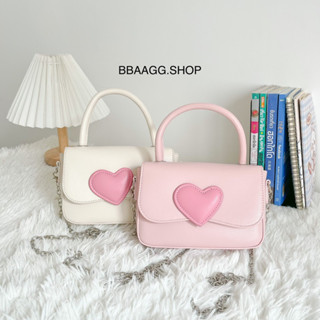 พร้อมส่งจากไทย🔥 Pinky Heart 162 กระเป๋าสะพายข้าง และสะพาย Crossbody ใส่มือถือเครื่องใหญ่ได้ มีโซ่แถมให้ (ถอดออกได้)