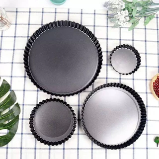 ถาดอบพาย แบบถอดก้น ขอบหยัก Non- Stick สีดำ มีให้เลือกซื้อ 3 ขนาด! อุปกรณ์เบเกอรี่