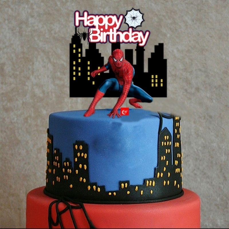 ป้ายปักเค้กสไปรเดอร์แมน แบทแมน ฮีโร่