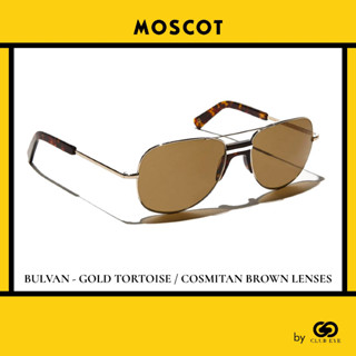 MOSCOT แว่นกันแดด มอสคอต รุ่น BULVAN สีกรอบ GOLD TORTOISE สีเลนส์ COSMITAN BROWN ไซซ์ 57 ของแท้ มีประกัน