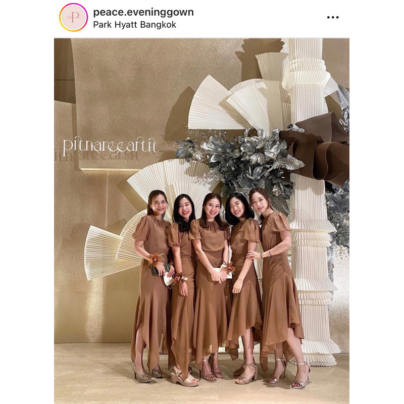 เดรส peace.eveninggown รุ่น lady สีน้ำตาล