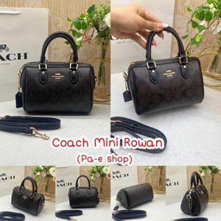 Coach กระเป๋าสะพายข้าง Mini Rowan ch-469 สีโกโก้ ซีรีย์บอสตัน กระเป๋าถือสุภาพสตรี กระเป๋าหมอน หนังแท้