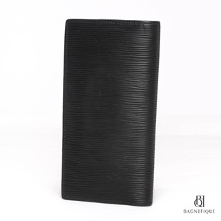 LOUIS VUITTON BRAZZA WALLET LONG BLACK EPI SHW MRICROCHIP