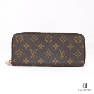 LOUIS VUITTON CLEMENCE WALLET LONG BROWN CANVAS GHW MICROCHIP