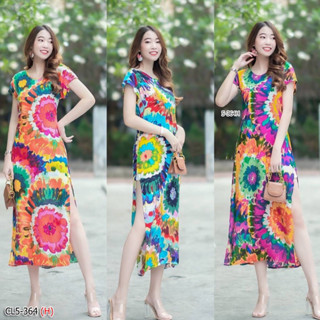 Set 2 ชิ้น ชุดมัดย้อมสุดชิค เสื้อมัดย้อมทรงปล่อยตัวยาวแขนสั้น ผ้าซาร่า ตัวเสื้อเป็นงานผ้าสปัน ผ้าพริ้ว
