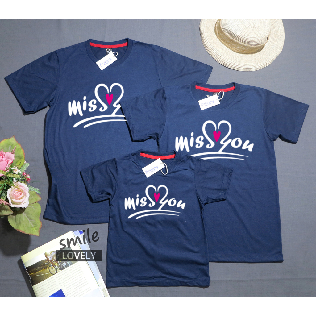 เสื้อยืด คู่รัก ครอบครัว T-shirtสไตล์unisex ราคาต่อตัว ขนาดเสื้อดูในรายละเอียด ผ้าคอทต้อนแท้ใส่ไม่ร้อน MissYou