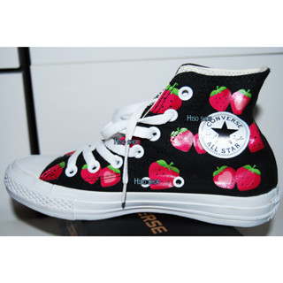 รองเท้า converse all star หุ้มข้อ ดำ-สตอเบอรี่ hi Strawberry ไซส์ Eu 37