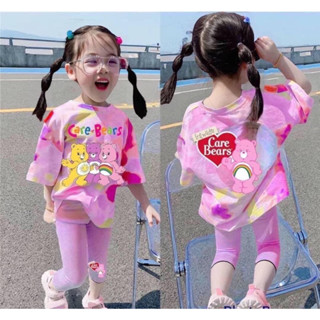 ชุดเซตเด็ก carebears เสื้อ+เลกกิ้ง คุ้มมากก สีสันสดใสเข้ากับซัมเมอร์สุดๆ