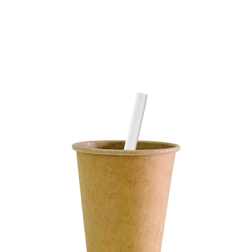 SUNSTRAW หลอดคนกาแฟร้อนสีขาว (ห่อกระดาษ) ขนาด 7 มม. ยาว 13.5 ซม. บรรจุ 50เส้น/แพ็ค เนื้อหลอดผิวมันวาวไม่หักกรอบง่าย